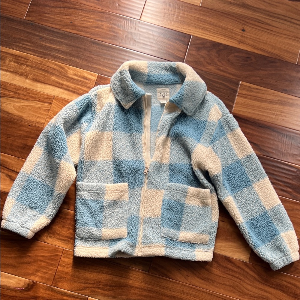 Billabong Blue and Cream Sherpa Jacket